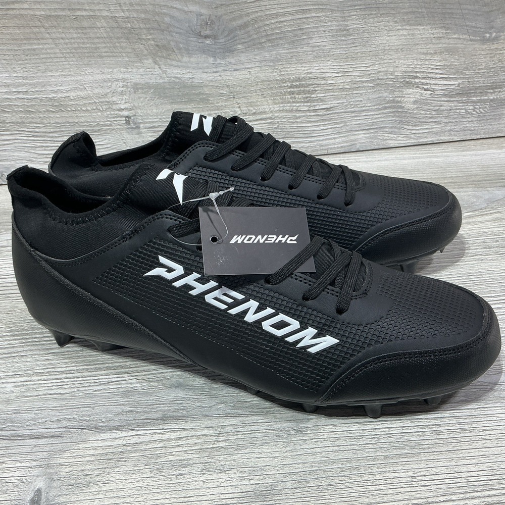 RARE Phenom Elite Performance Velocity Mens Black Football Cleats Size 13 NEW